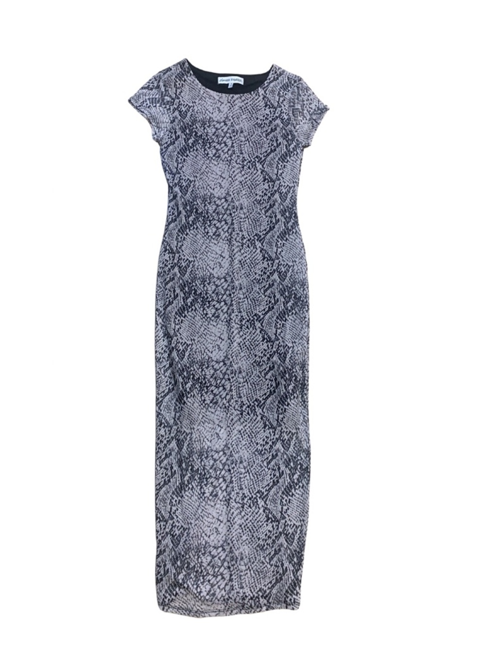 Gray Animal Print Fitted Maxi Dress Size Small Mobwife Graduation Date